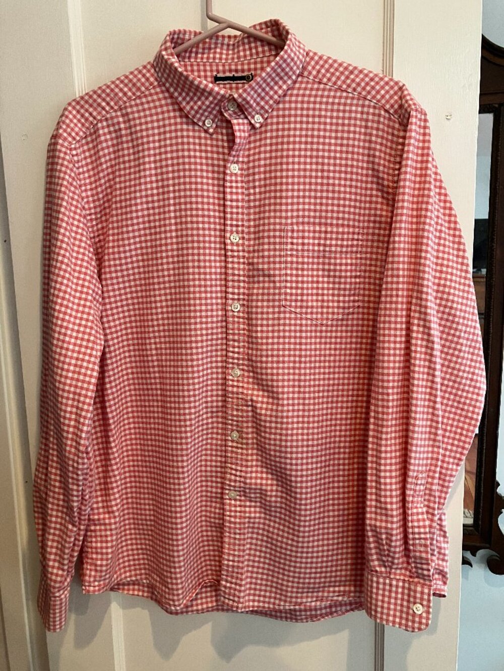 Orange Gingham button down.